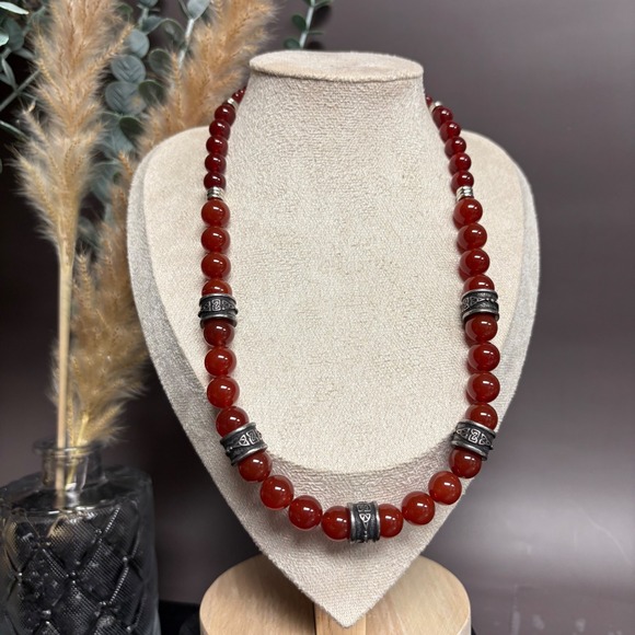 Jewelry - Vintage Carnelian Beaded Necklace | Irish Mothers‎ Knot Necklace | Celtic K